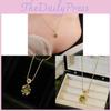 Vintage Geometric Zircon Oval Pendant Necklace With Gold Plating For Women