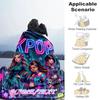 1PC Custom Name KPOP Neon Fashion flannel blanket versatile,all-season throw suitable for the living room,bedroom,camping,travel,and gift