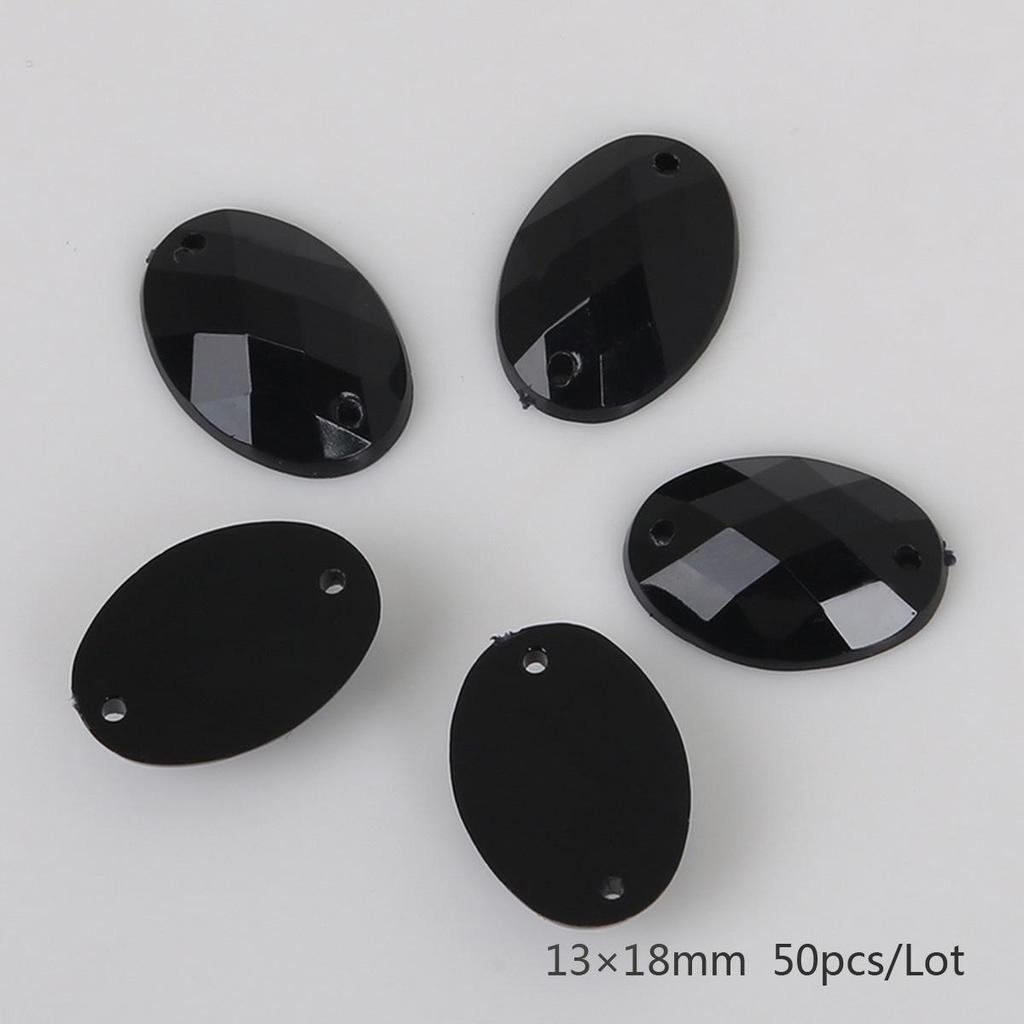 Round Multi-Faceted Acrylic Rhinestones with Double-Hole Flat-Back for Jewelry Accessories
