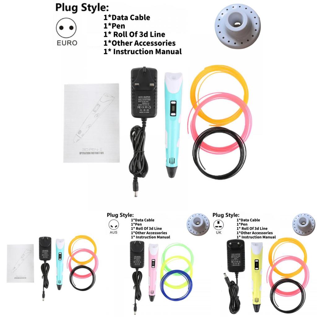 3d Drawing Pen With Pvc Sketchpad And Scissor For Children Art Gift