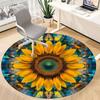 1pc Sunflower Kaleidoscope Office Round Area Rug, Indoor Mat Suitable ForOffice, Under Office Chairs Bedroom Living Room Home Decor, D112