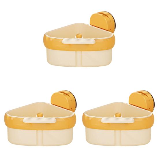 3Pcs Corner Sink Strainer Baskets Strong Load-bearing Simple Installation Suction Cup Triangle Storage