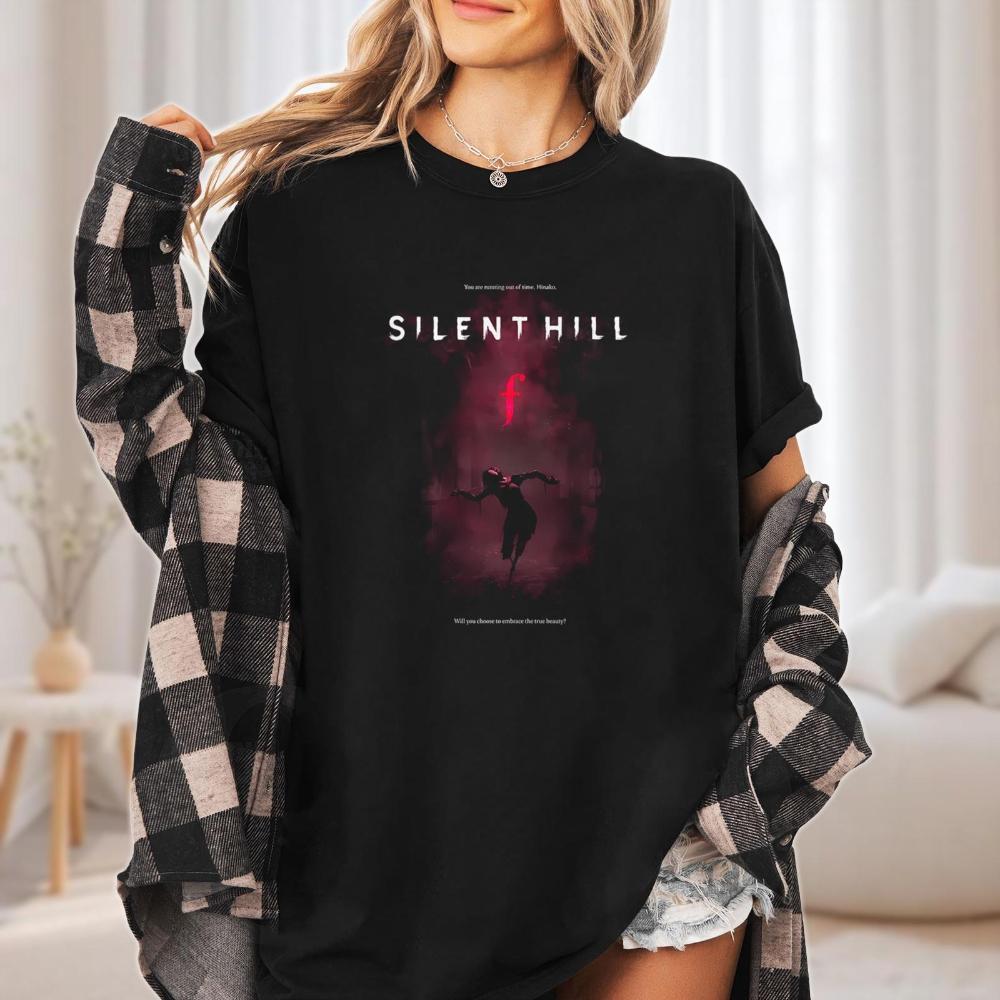 Silent Hill F Футболка Comfort Colors Жуткая Хоррор Футболка Темная Игровая Футболка Жуткий Оверсайз Уличная Одежда Мерч Silent Hill Геймер S