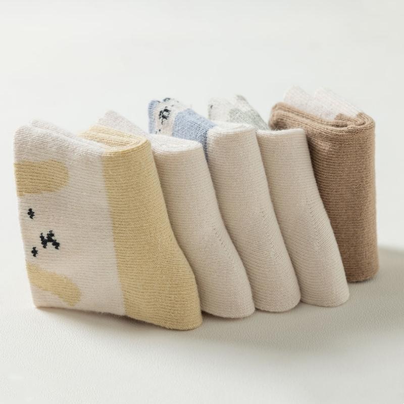 Baby Middle Tube Socks  Infant Cotton Cute Cartoon Baby Socks for Girls Boys Newborns Without Bones Loose Socks Spring Autumn