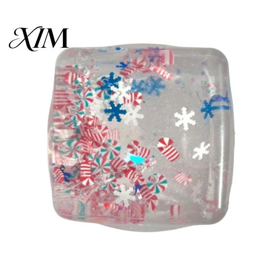 Portable Stress Relievers Christmas Cube for Anxiety Relief, Clear Squeeze Fidget Toys Toy, Soft Stretchy Sensory Toy Party Favors Transparent
