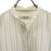 UNUSED made in Japan stripe Long sleeve Band collar shirt 1 Off-white Men's Used