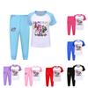 5084 Kinderen Meisjes Rumi Zoey Mira Hunters Print T-shirt Broek Kleding Set
