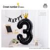 40-Inch Black Crown Number Balloons - Birthday Photo Props & Party Decor
