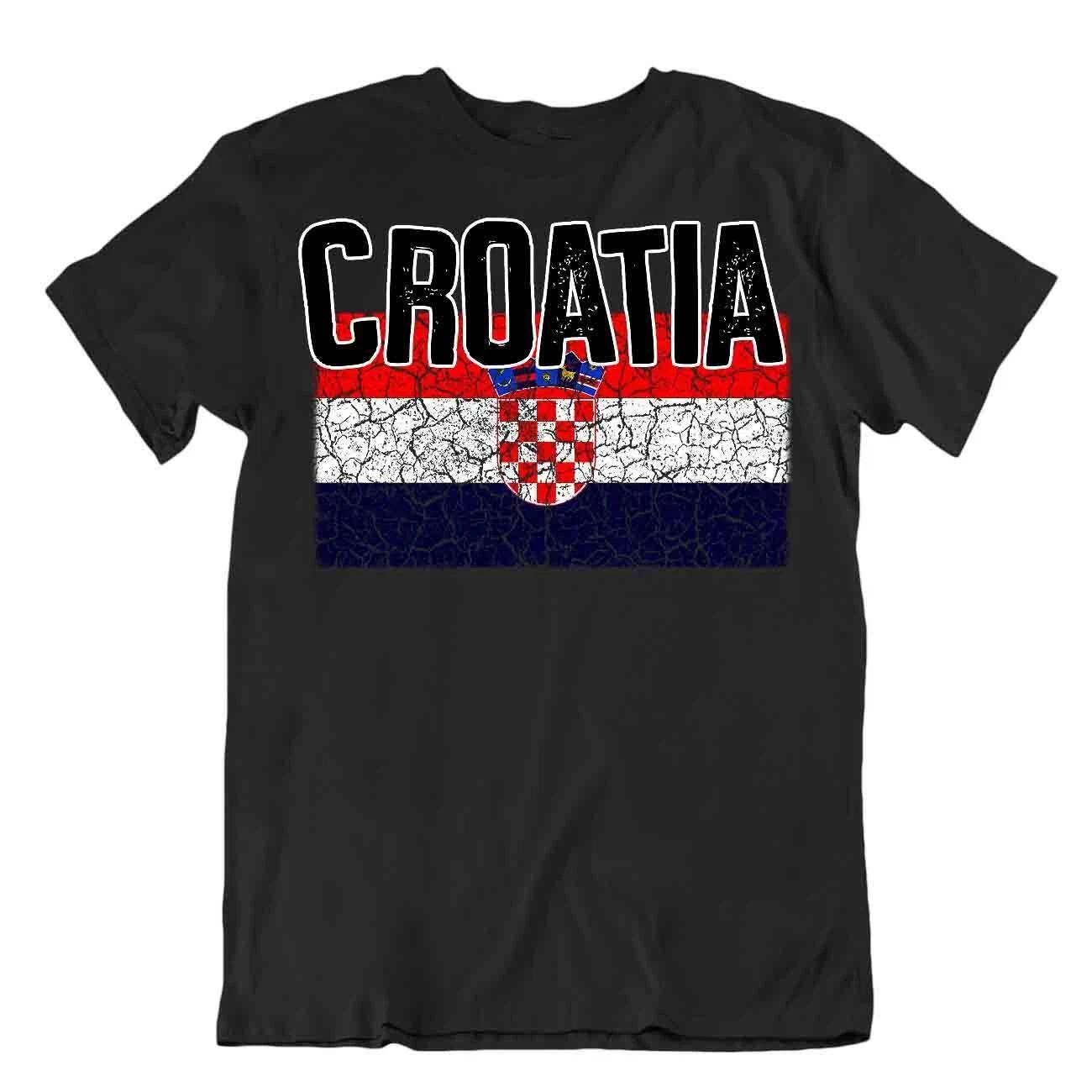 Flag T-Shirt Croatia Fashion Country Souvenir Gift Tee Pride logo S