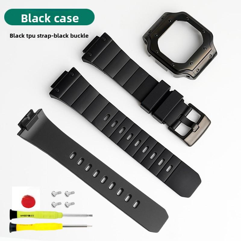 For Casio DW5600 GW-B5600 3229 small square series Modification Stainless Steel Metal Case watchband Rubber Strap men Bracelet