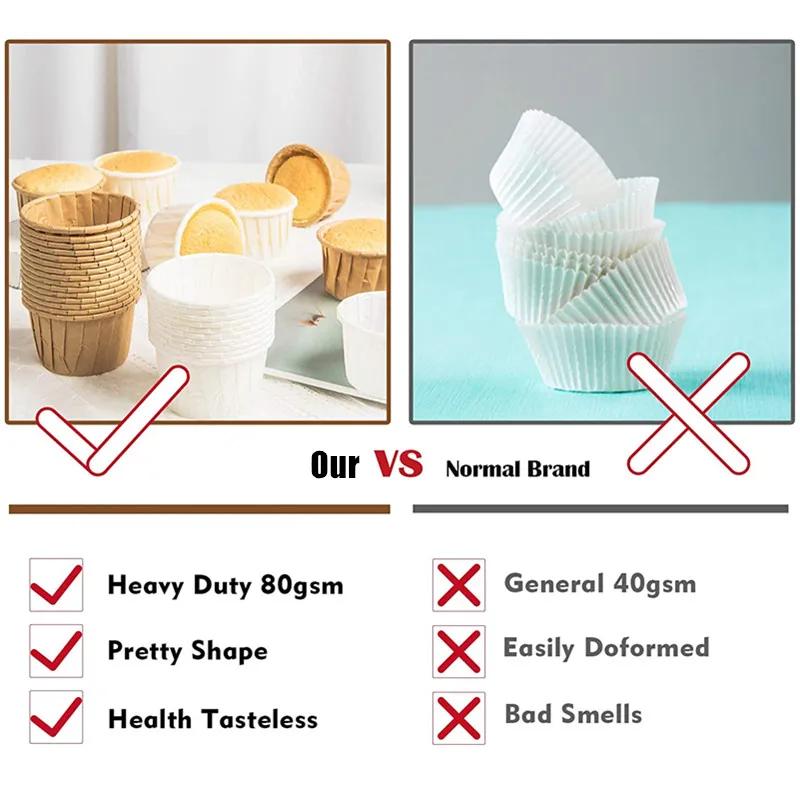 50Pcs Cupcake Paper Cups Round Coated Big Muffin Tray Cake Wrappers Baking Tray Cupcake Case Cake Paper Cups Pastry  Supplies