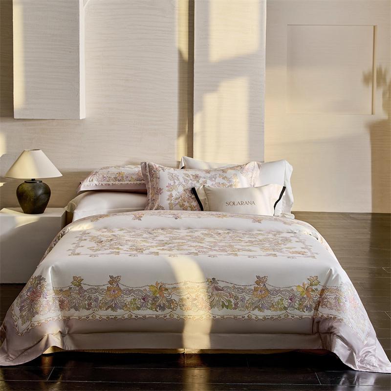 

Svetanya Lyocell Underwear Silkly Bedding Sets Print Bed Linens Pillowcase Sheet Blanket Cover Flat sheet Set&Queen