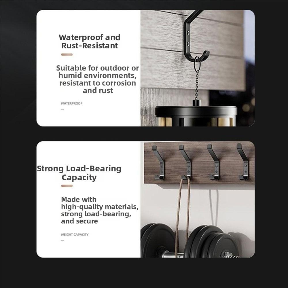 4/5/6/10 Pcs Heavy Duty Wall Hook Wall Mounted Carbon Steel Coat Hook Rust-resistant Strong Load-bearing Door Hook Bathroom Use