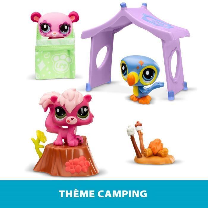 Themed Pack 3 Pets - BANDAI - Littlest Pet Shop Camping - Animals and Accessories