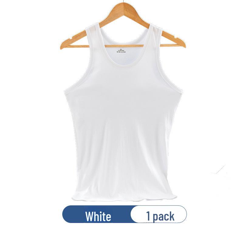 

Мужской облегающий летний спортивный жилет из 100% хлопка L (85-110 jin) белый