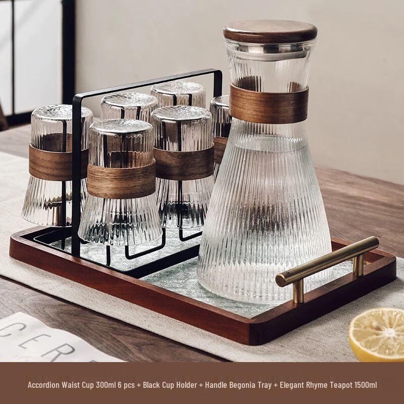 

TXRMDX Chinese Style High-Temperature Resistant Glass Teacup and Teapot Set