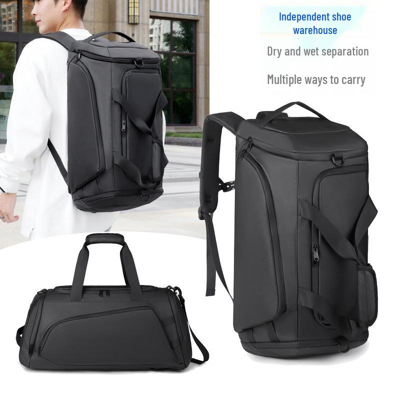 Men's High-End Wear-Resistant Insulated Travel Fitness Bag with Wet/Dry Separation