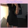 Sommer Sexy Bodycon Kleid Mit Polokragen Kurzen Ärmeln Gestrickter Stoff Für Clubwear