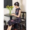 New Chinese-style improved cheongsam summer purple Hong Kong style retro daily elegant sleeveless women's dress dignified and noble