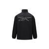 Reebok Minimalist Fashion Sports Woven Stand Collar Zip Brand Logo Printed Long Sleeve Jacket Unisex jackets Black 24FRM111UGH0