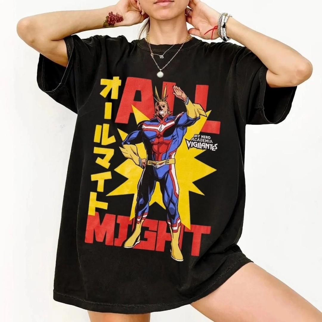 My Hero Academia Vigilantes All Might Portrait T-Shirt Mens Womens Tees Top Anime Shirt Unisex Tee 4XL