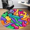 1pc Abstract Colors Office Round Area Rug,  Mat Suitable ForOffice, Under Office Chairs Bedroom Living Room Home Decor, Room Deco