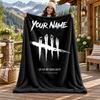 Dead by Daylight Benutzerdefinierter Name Flanelldecke Personalisierte Weiche Warme Plüschdecke Maßgeschneidertes Geschenk für Familie Freunde