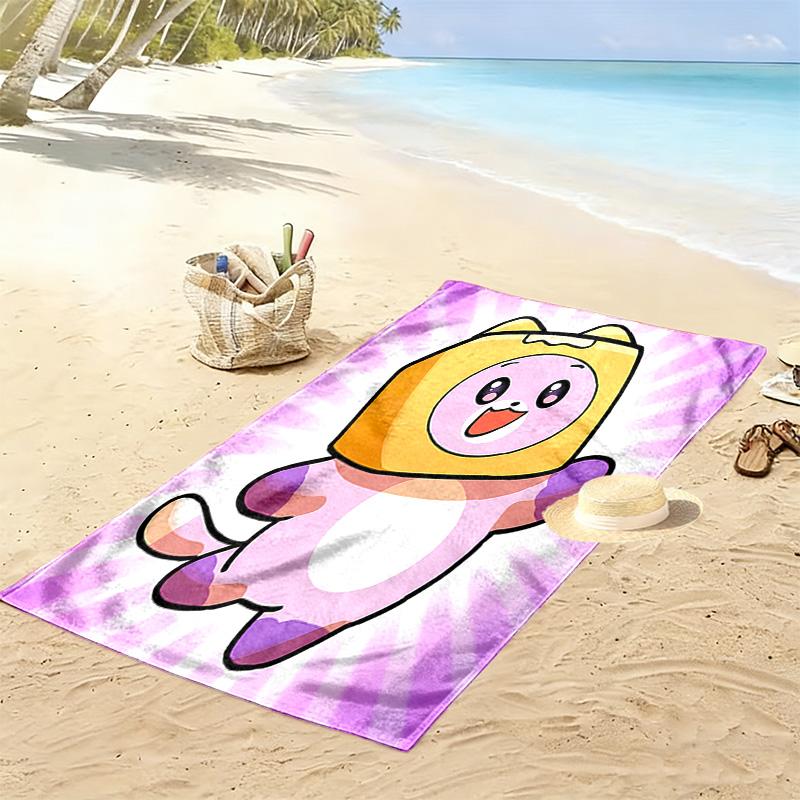 Lankybox Print Beach Towel, Large Soft Quick Dry Towel for Beach Camping Swimming
