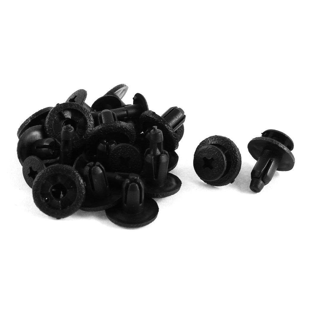 uxcell Clip Rivet Fastener Car Rivet Door Retainer Clip Plastic Push Type 15pcs Black for Toyota 14x19mm