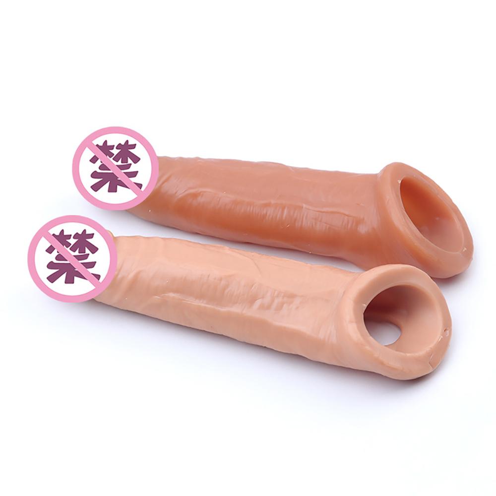 Soft Silicone Dual Layer Intimate Sleeve for Men Wearable Reusable Skin Friendly Body Training Accessory with Extended