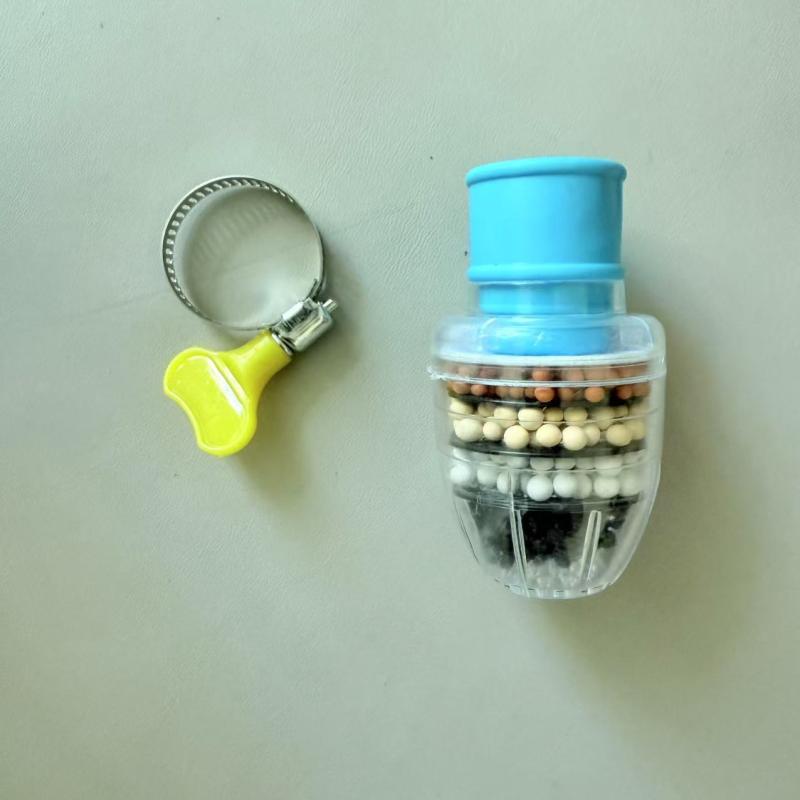 

6 Layers Water Filter Tap Purifier Medical Stone Coconut Charcoal Nozzle For Faucet Kitchen Accessories Household Water Filter синий