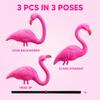 3 Pack Large Pink Flamingo Yard Decorations Medium Plastic Lawn Flamingo Ornament Stakes with Rubber Coating Metal Legs