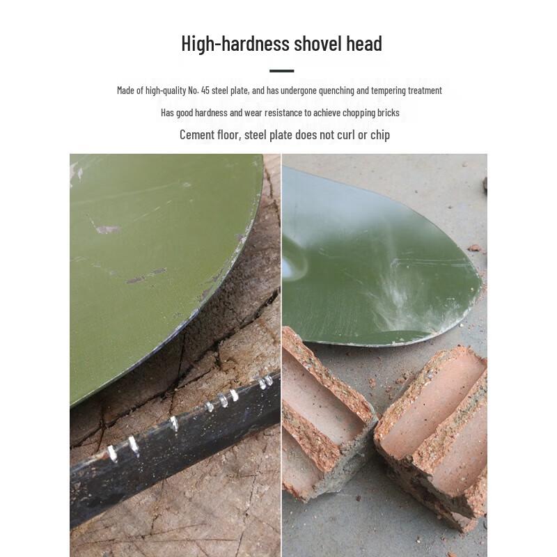 Carbon Steel Wooden Handle Camping Shovel