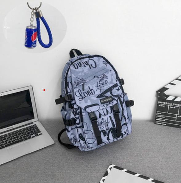 Schulrucksack trendige Marke Rucksack Herren Ins trendig cool große Kapazität Graffiti Rucksack Schüler Pendler Schulrucksack College-Studenten Reise Rucksack