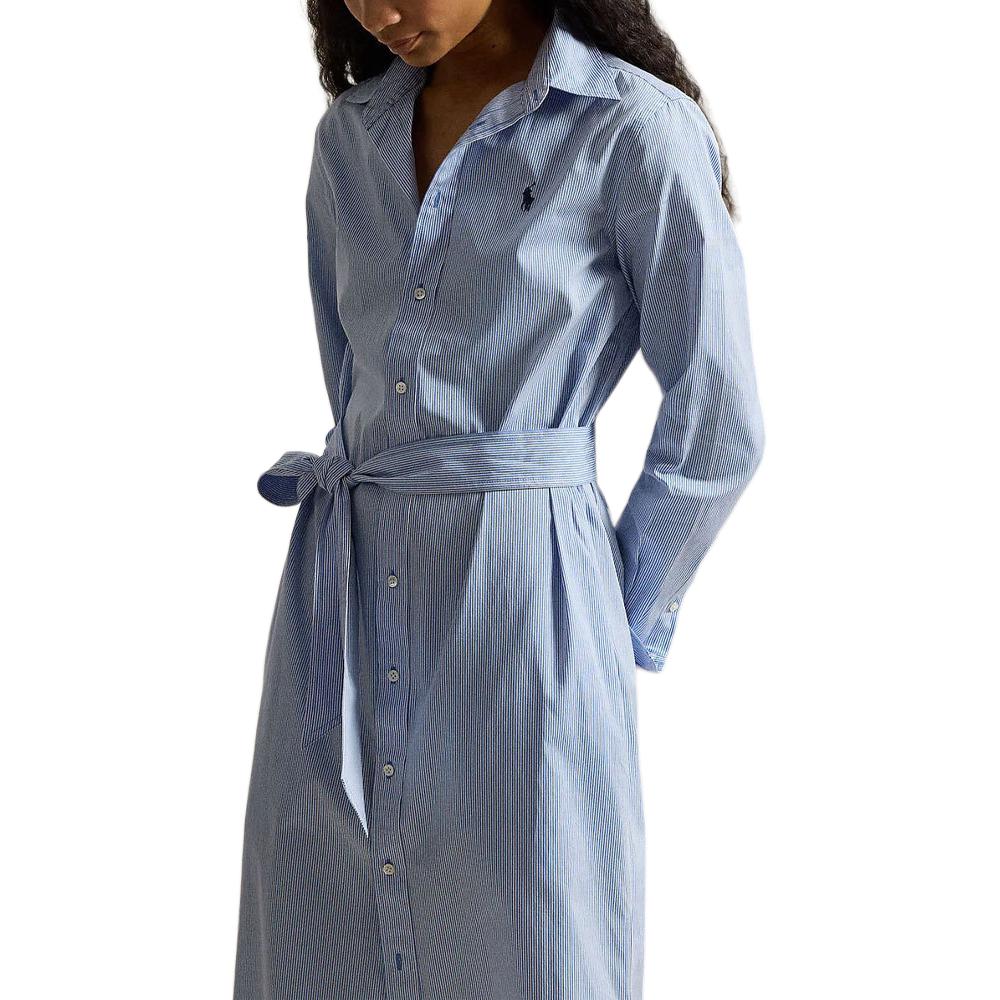 Polo Ralph Lauren Striped Cotton Shirt Dress Long Sleeve Women Dresses 211A96362-001