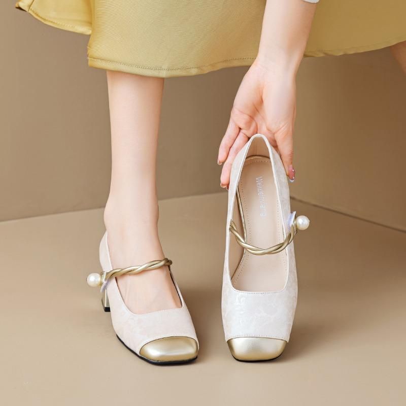 French Mary Jane Shoes One Strap Temperament New Chinese National Style Small High Heeled Single Shoes