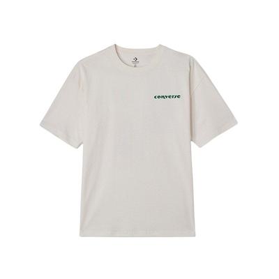 Converse Drop Shoulder Sleeve T Shirt Unisex Ecru 10024876-A01