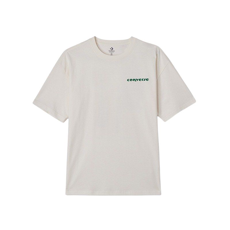 Converse Drop Shoulder Sleeve T Shirt Unisex Ecru 10024876-A01 XXXL