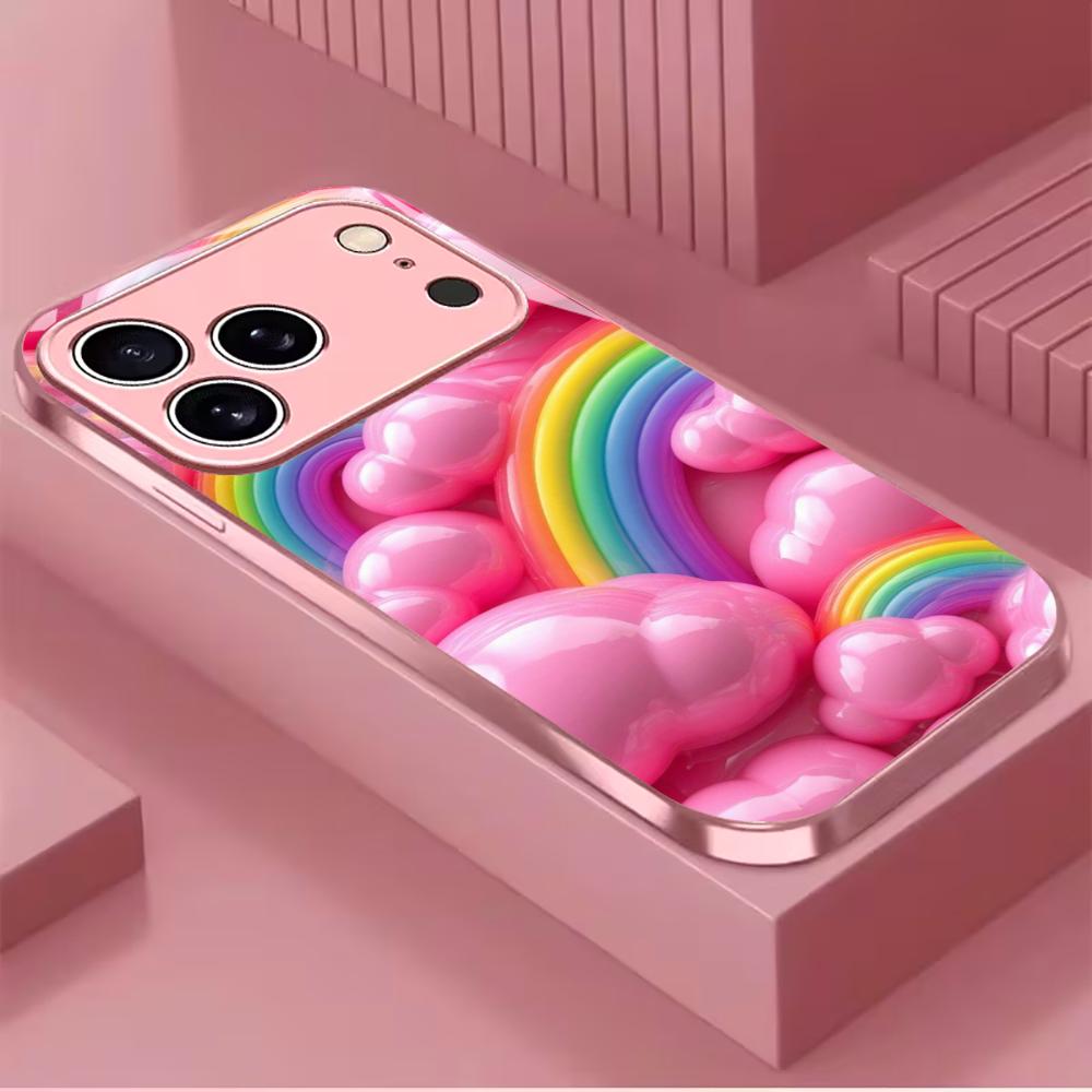 Deliziosa Custodia protettiva squisita da donna Custodia per telefono Vernice metallizzata Custodia per telefono in vetro per iPhone 17 16 15 14 13pm Pro Plus Madam