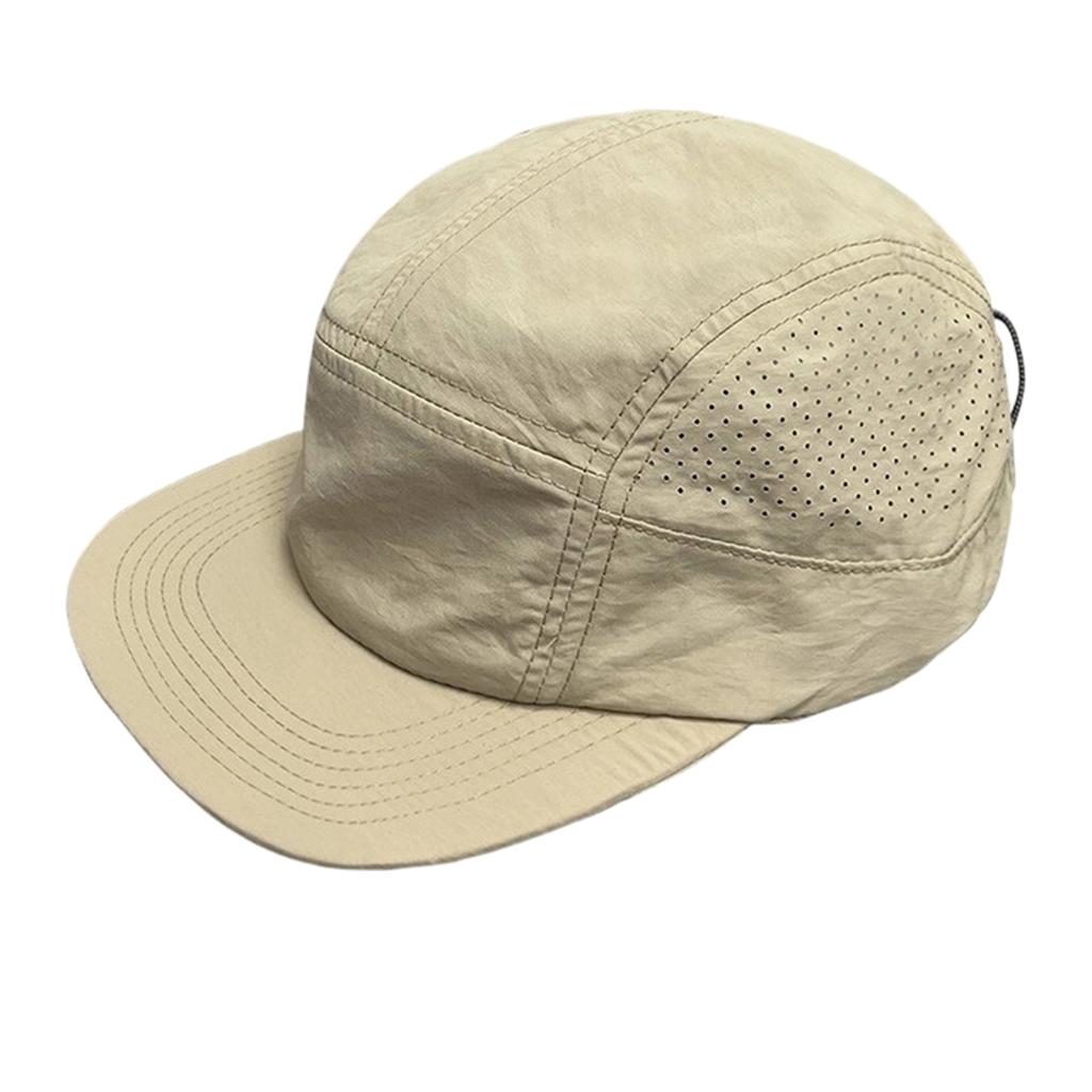 Lightweight Nylon 5 Panel Cap with Ventilation Holes and Curved Brim for Outdoor Sports and Everyday Wear