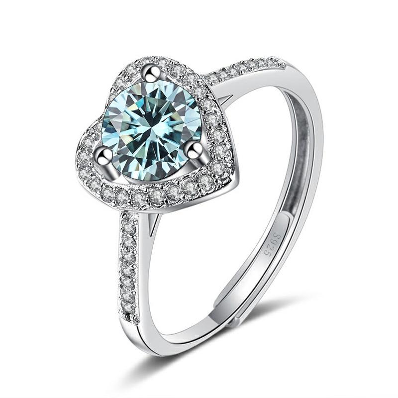 Bague Ringen 1ct 2ct Moissanite Rings Women's Sterling 925 Silver Wedding Ring Engagement Jewelry Valentine's Day Gift For Fiancee