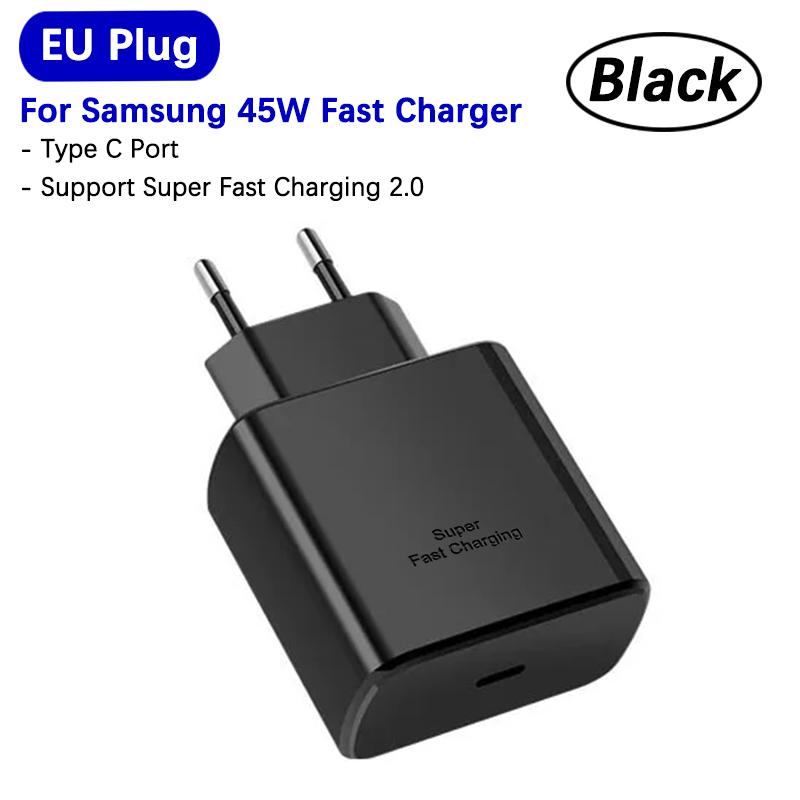 Samsung 45w Super Fast Charger PD Adapter EU US Type C Cargador For Galaxy S26 S25 FE S24 Ultra S23 Plus A55 A56 M55 Tab S11 S10