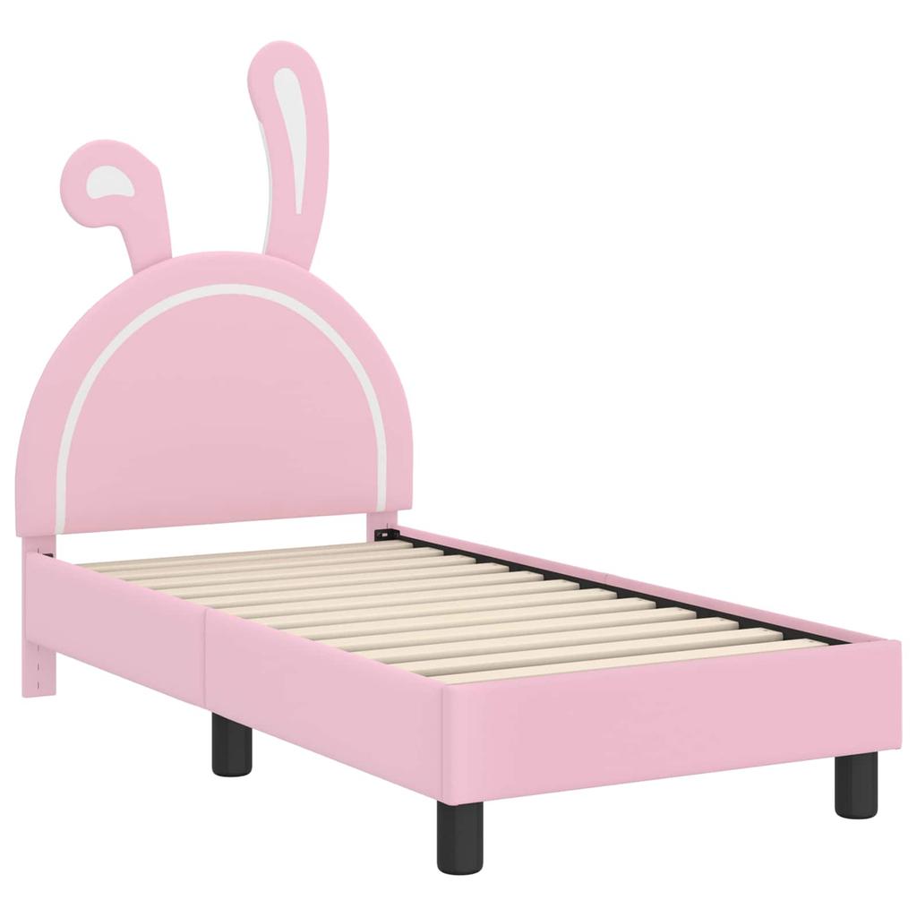 Children S Bed Frame with Headboard Pink 70 X 140 Cm PU