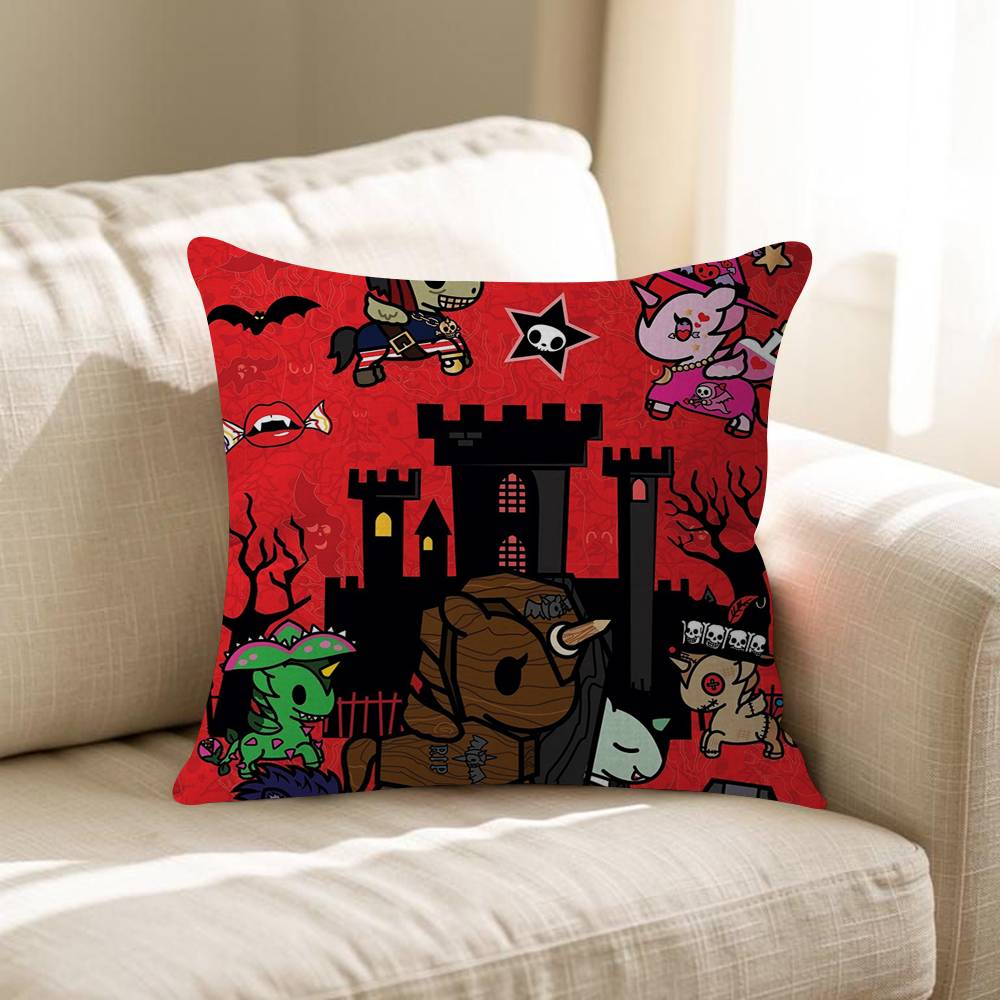 Japan TTokidokis Pillow Covers Cartoon Sofa Decorative Home Doublesided Printing Short Plush Cute Cushion Cover