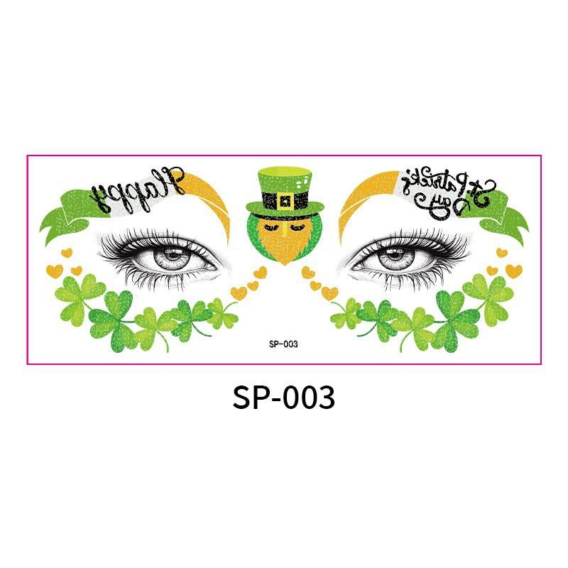 New St. Patrick's Day glitter makeup face stickers, Irish holiday party carnival tattoo stickers