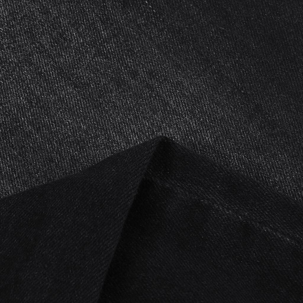 Pantaloni jeans da uomo con cerniera a righe in denim con foro vintage lavaggio hip-hop da lavoro