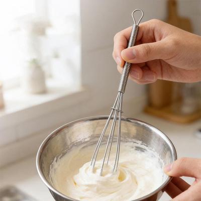4PCS Stainless Steel Manual Egg Beater Set - Milk, Cream & Butter Whisk Mixing Tool
