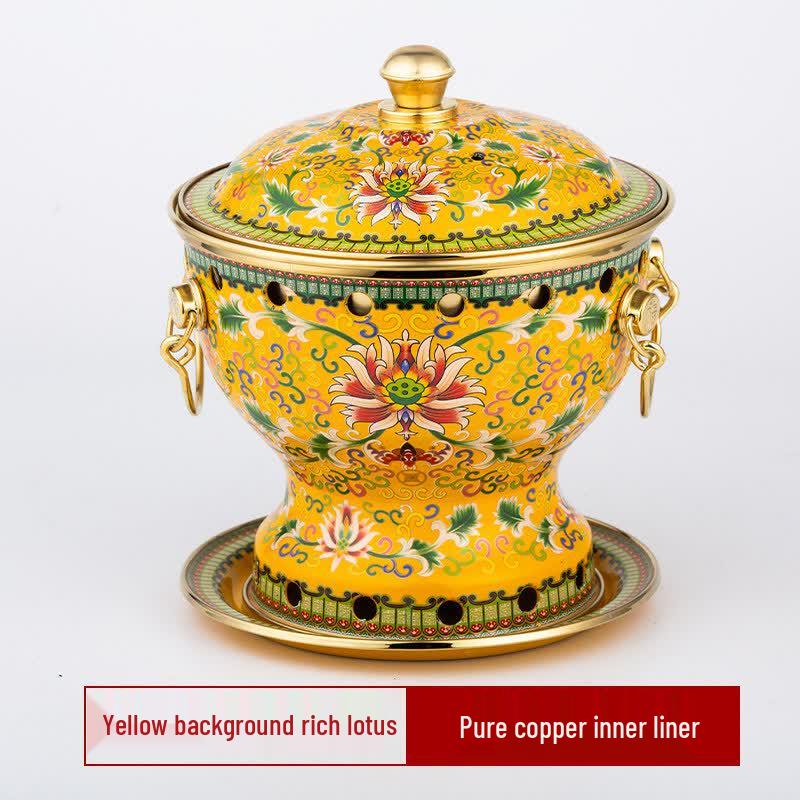 Qiwei Thickened Pure Copper Personal Alcohol Hot Pot