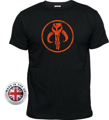Star Wars Mandalorian T Shirt Symbol Mythosaur Black T-shirt. Unisex or Fitted