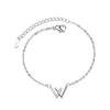 Personalized Trendy Xw Ring Flash Diamond W Letter Earrings Double V Bracelet Niche Necklace